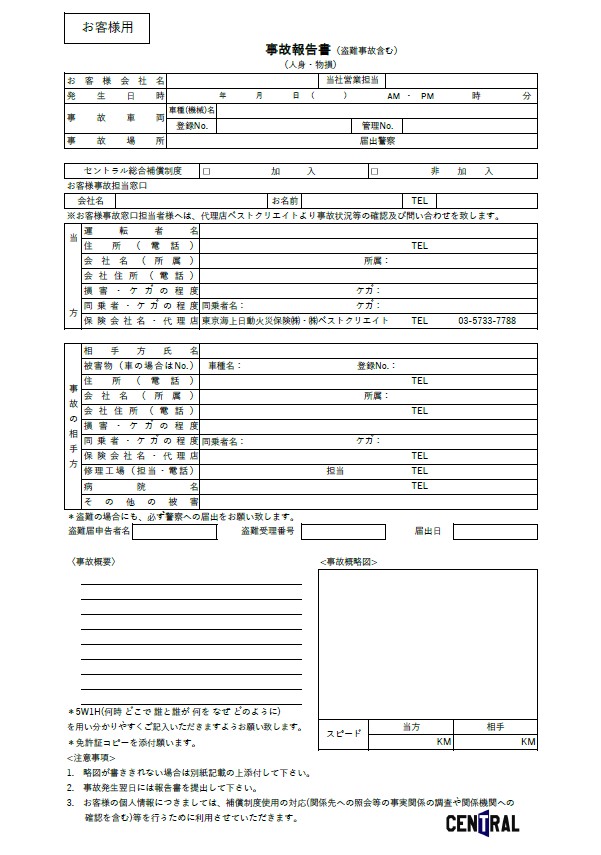 事故報告書